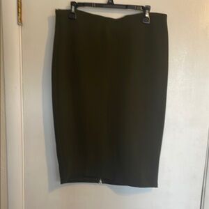 Elegant Olive Green Pencil Skirt